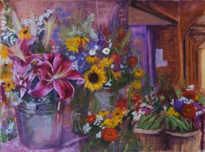 oil painting of historic farmers market in halifax