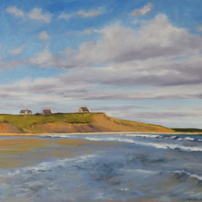 "Summer clouds. Hirtle's Beach" 12X16 oil on panel, SOLD